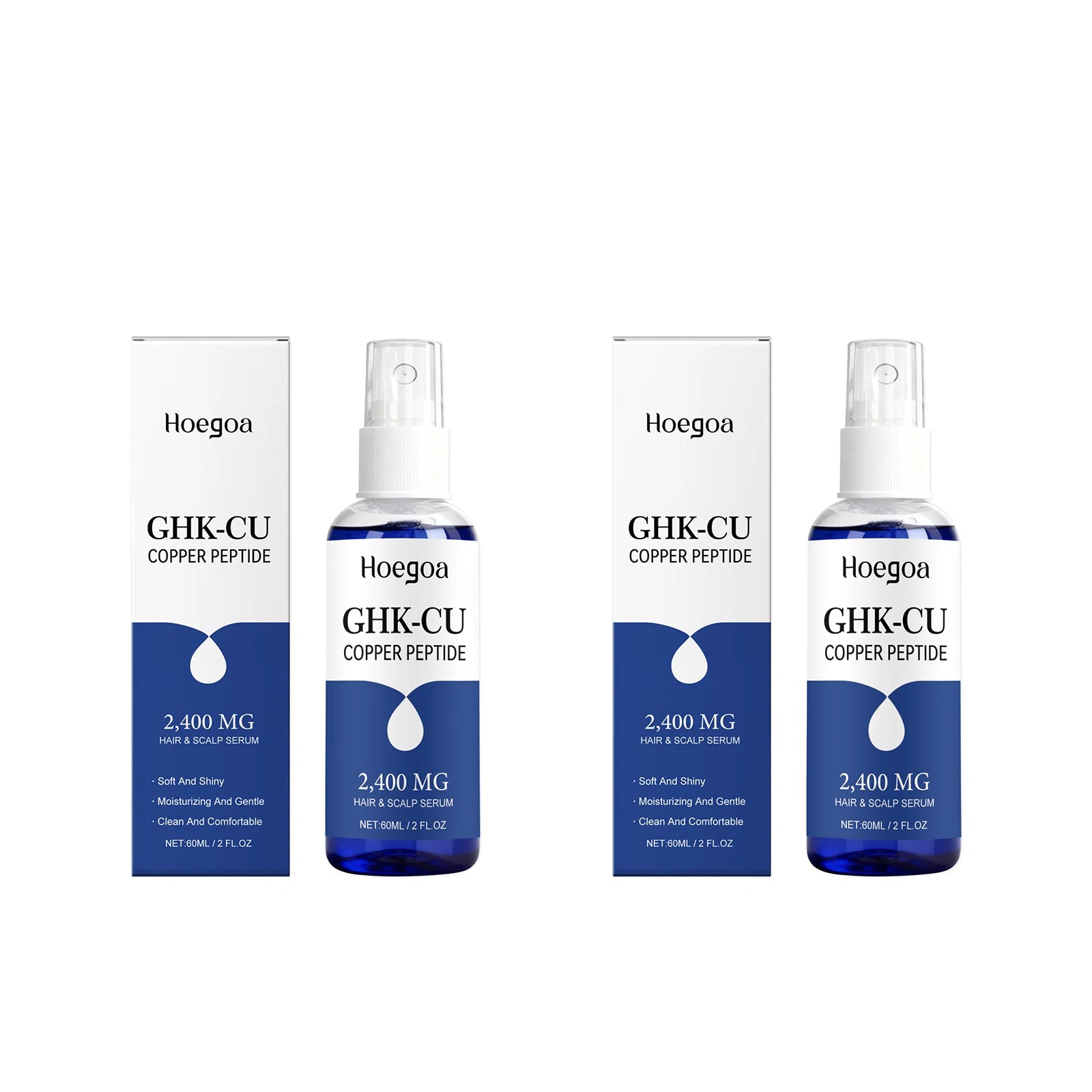 2 X 60ml boxed Function Copper Peptide Hair Serum – Nourishing Scalp Repair Essence